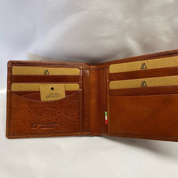 NWT Leather Architect Real Italian Leather RFID Bifold Wallet. - Picture 7 of 9